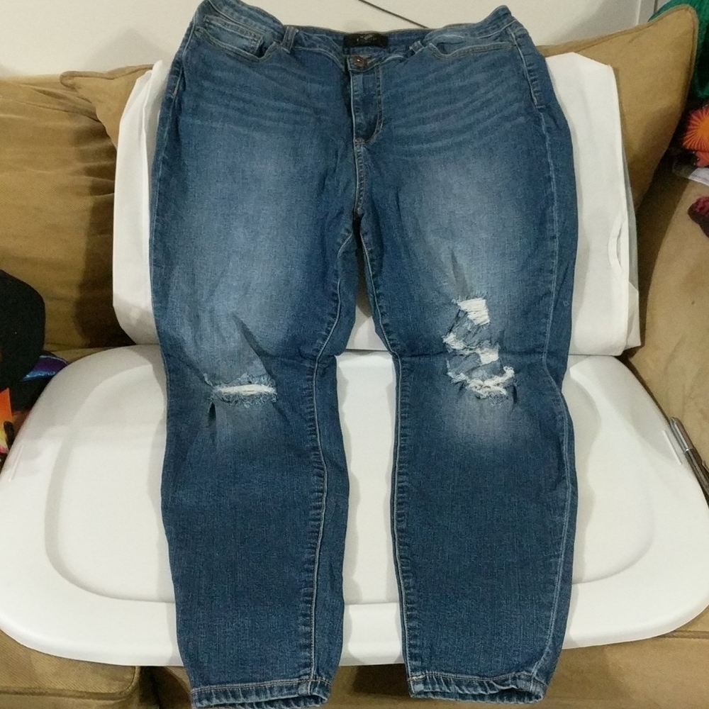 Forever 21 Distressed Skinny Medium Wash - plus size 16